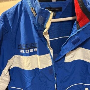 Tommy Hilfiger Blue and White Windbreaker